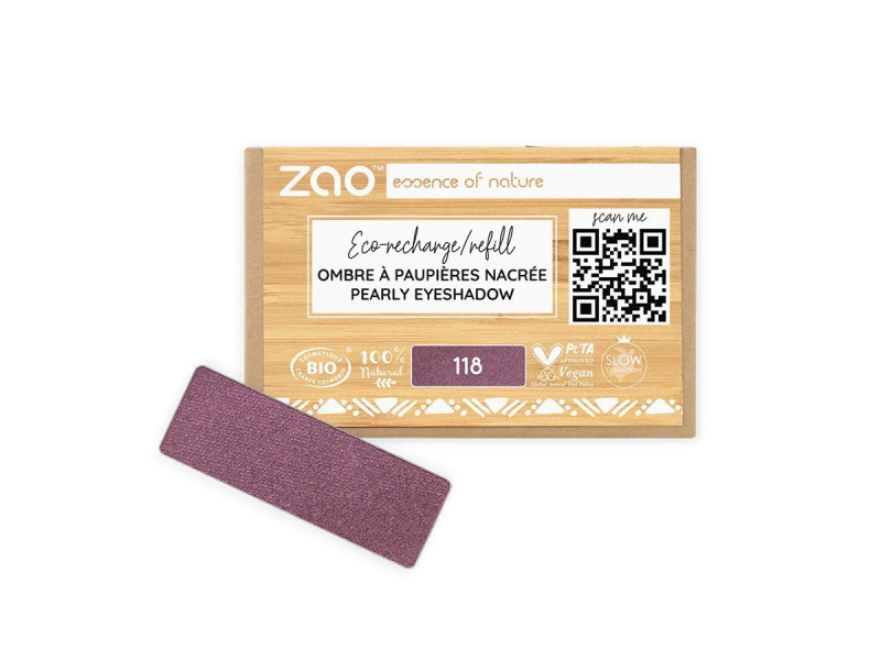 Zao Organic Eyeshadow Rectangle Pearly Refill - Βιολογική Pearly Σκιά Ματιών (Ανταλλακτικό)