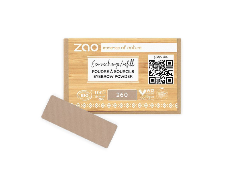 Zao Organic Eyebrow Powder Refill – Βιολογική σκιά φρυδιών (Ανταλλακτικό)
